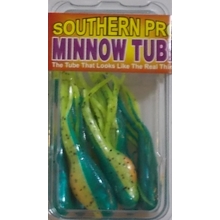 2" Minnow Tube 6 pack  Blue/Chartreuse